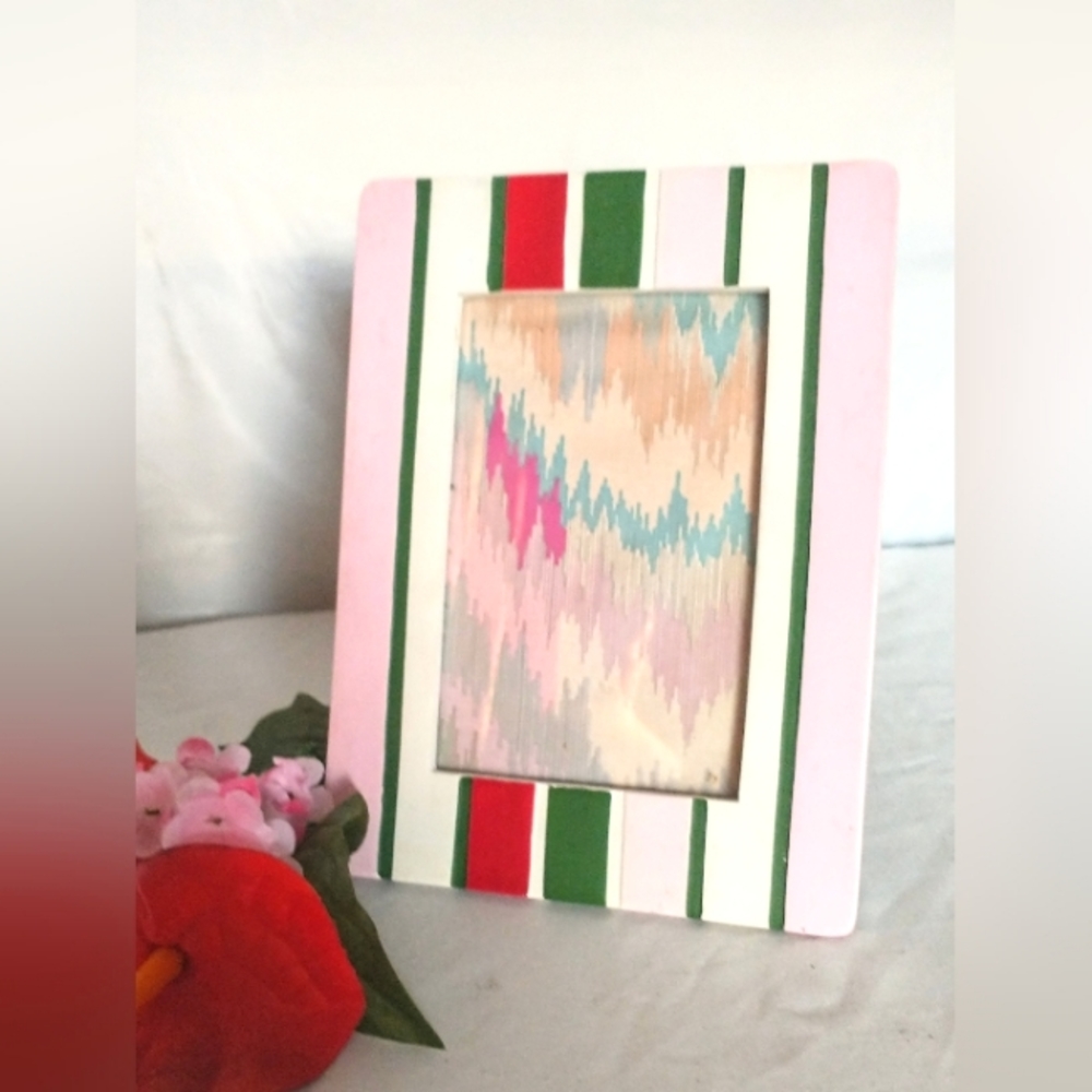 Vintage Ceramic Painted Frame - Easel Back